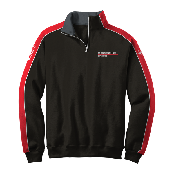 Color Block Accent Sleeve Quarter Zip (CBQZ101)