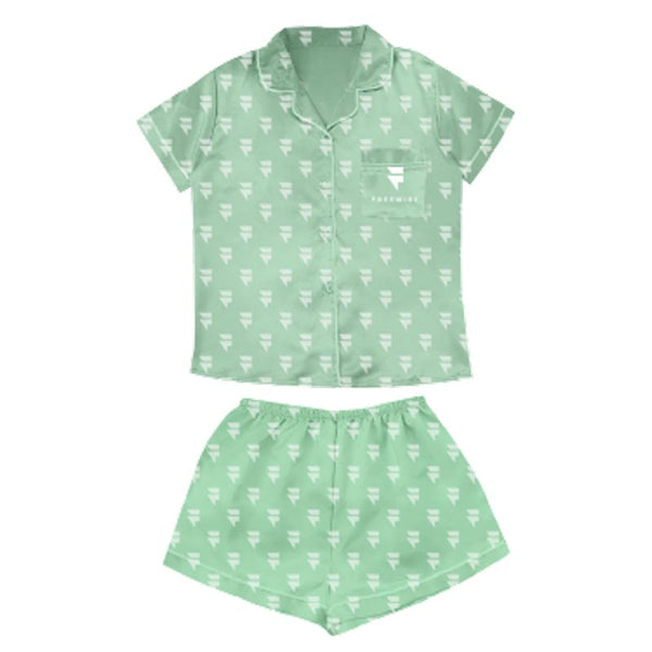 Allover Print Short Satin Pajama Set (SPJ101)