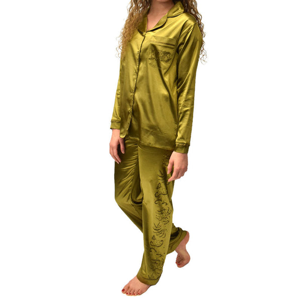 Classic Long Sleeve Satin Lounge Set (PJL101-S) - Random Sample