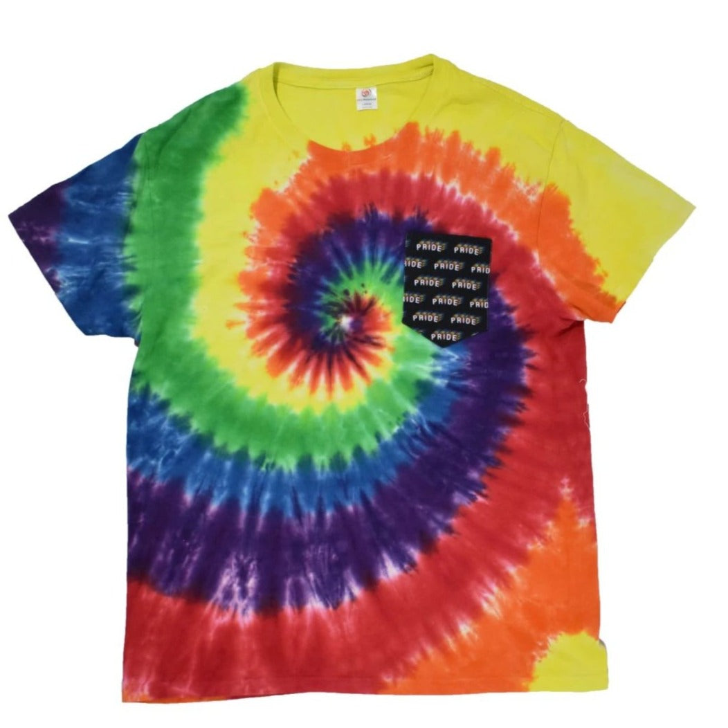 Personalized Rainbow Tie Dye Pocket Tee